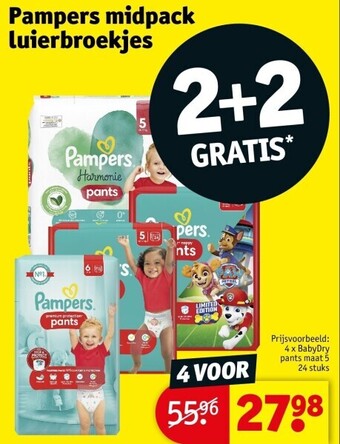 Kruidvat Pampers midpack luierbroekjes aanbieding