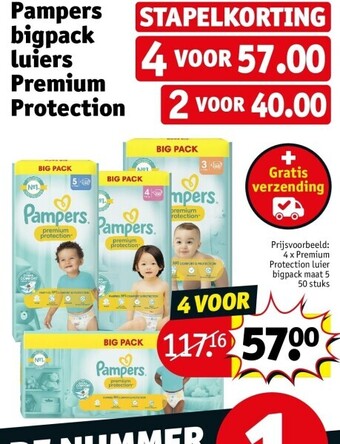 Kruidvat Pampers bigpack luiers premium protection aanbieding