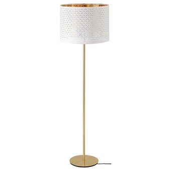 Nymö / skaftet staande lamp, wit messing/messing