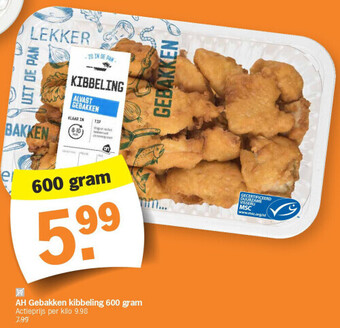 Albert Heijn Ah gebakken kibbeling 600 gram aanbieding
