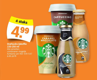 Albert Heijn Starbucks ijskoffie 220-250 ml aanbieding