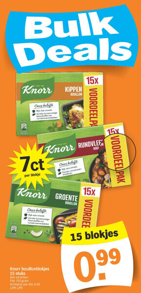 Albert Heijn Knorr bouillonblokjes 15 stuks aanbieding