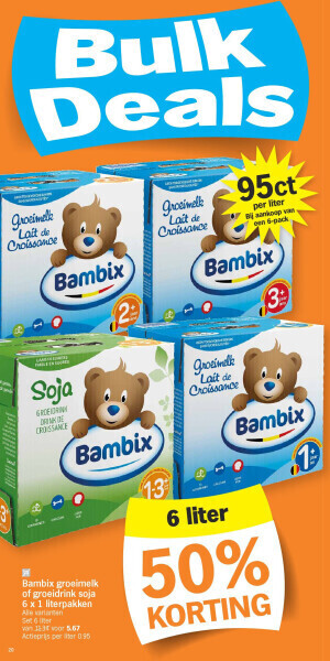 Bambix groeimelk of groeidrink soja 6 x 1 literpakken