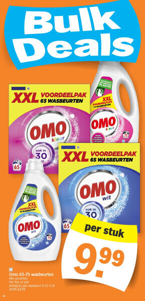 Albert Heijn Omo 65-75 wasbeurten aanbieding