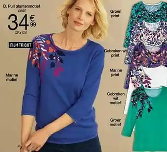 Damart Pull plantenmotief aanbieding