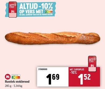 Delhaize Rustiek stokbrood aanbieding