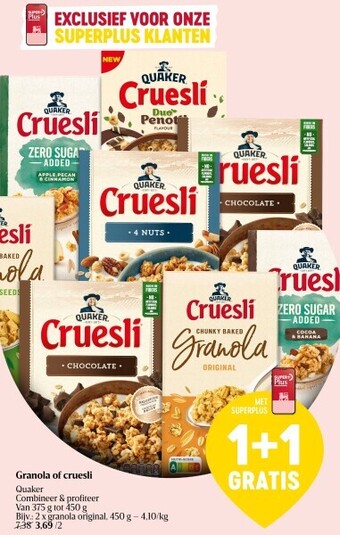 Delhaize Granola of cruesli aanbieding