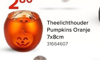 Euroshop Theelichthouder pumpkins oranje 7x8cm aanbieding