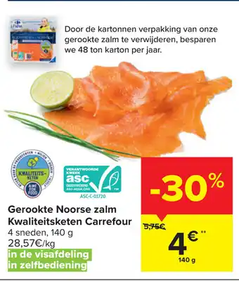 Carrefour Carrefour Gerookte Noorse zalm Kwaliteitsketen aanbieding