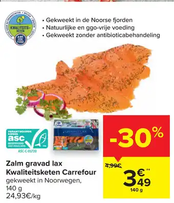 Carrefour Carrefour Zalm gravad lax Kwaliteitsketen aanbieding