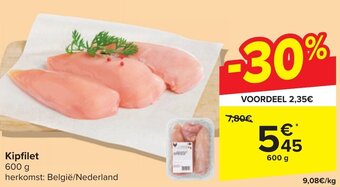 Carrefour Kipfilet 600 g aanbieding