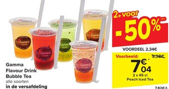 Carrefour Gamma Flavour Drink Bubble Tea 2 x 45cl aanbieding