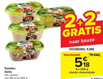 Carrefour Délio Salades 4 x 200g aanbieding