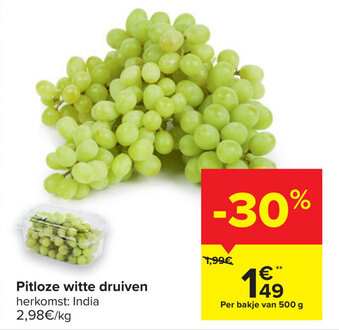 Carrefour Pitloze witte druiven aanbieding