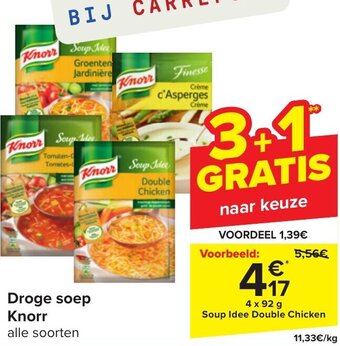Carrefour Knorr Droge soep 4 x 92g aanbieding