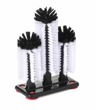 Makro Hendi Glazenborstel 10 x 19 cm wit/zwart aanbieding