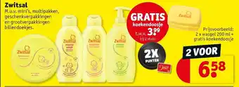 Kruidvat Zwitsal 2 x wasgel 200ml + gratis koekendoosje aanbieding