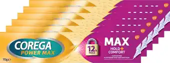 Bol.com Corega max hold + comfort kleefcrème voor de gebitsprothese voor sterke hechting, 6 x 70 g aanbieding