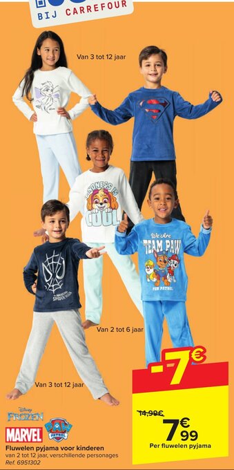 Carrefour Fluwelen pyjama voor kinderen aanbieding