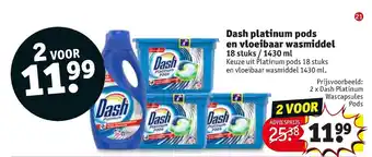 Kruidvat Dash platinum pods en vloeibaar wasmiddel aanbieding