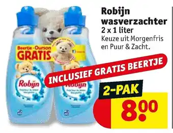 Kruidvat Robijn wasverzachter 2 x 1 liter aanbieding