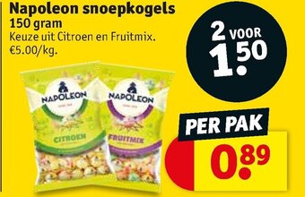 Kruidvat Napoleon snoepkogels 150 gram aanbieding