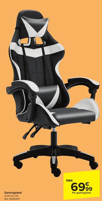 Gamingstoel zwart en wit