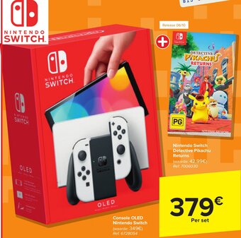 Nintendo Switch Console OLED + Nintendo Switch Detective Pikachu Release per set
