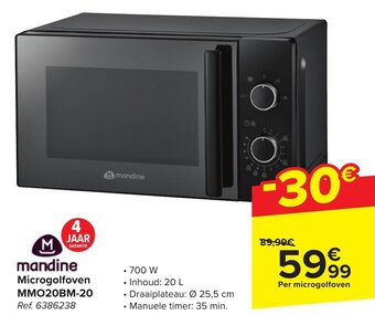 Carrefour mandine Microgolfoven MMO20BM-20 aanbieding