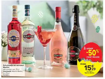 Carrefour Schuimwijn en vermout Martini aanbieding