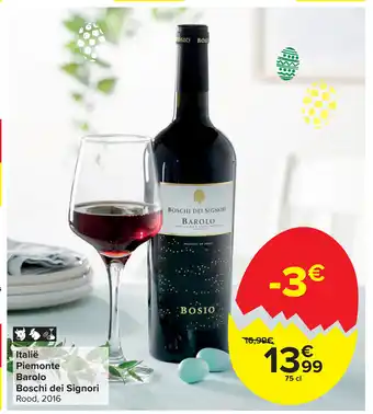 Carrefour Italië Peimonte Barolo Boschi dei Signori aanbieding