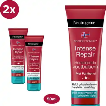 Bol.com Neutrogena noorse formule intens hydraterende voetcrème voor vereelte voeten, 2 x 50ml aanbieding