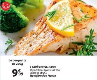 Auchan 2 PAVÉS DE SAUMON La barquette de 220g aanbieding