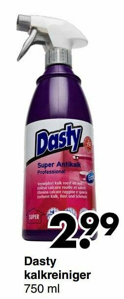 Wibra Dasty kalkreiniger aanbieding