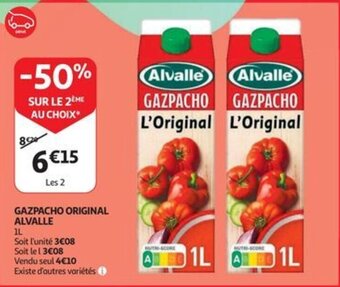 Auchan GAZPACHO ORIGINAL ALVALLE 1L aanbieding