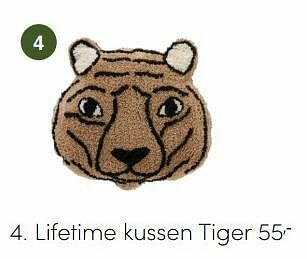 Baby & Tiener Lifetime kussen tiger aanbieding