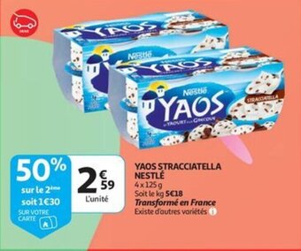 Auchan YAOS STRACCIATELLA NESTLÉ 4 x 125 g aanbieding