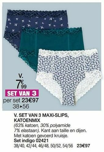 Damart Set van 3 maxi-slips katoenmix aanbieding