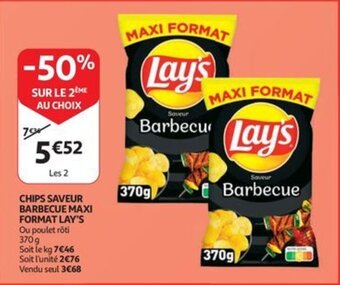 CHIPS SAVEUR BARBECUE MAXI FORMAT LAY'S 370 g