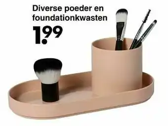 Diverse poeder en foundationkwasten