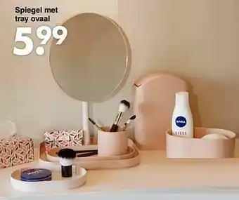 Wibra Spiegel met tray ovaal aanbieding