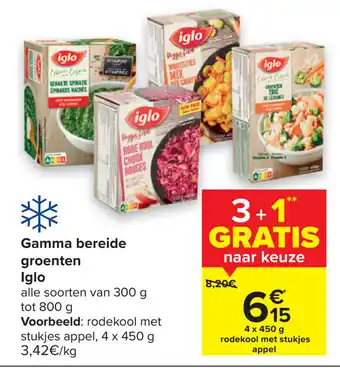 Carrefour Iglo Gamma bereide groenten aanbieding