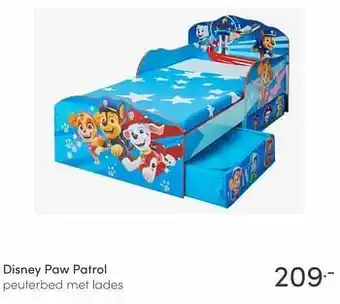 Baby & Tiener Disney paw patrol peuterbed met lades aanbieding