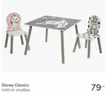Baby & Tiener Disney classics tafel en stoeltjes aanbieding