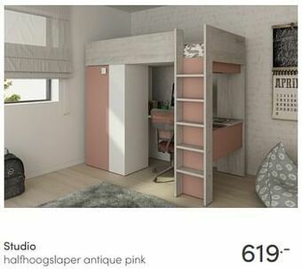 Baby & Tiener Studio halfhoogslaper antique pink aanbieding