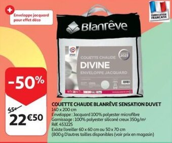 Auchan COUETTE CHAUDE BLANRÊVE SENSATION DUVET 140 x 200 cm aanbieding