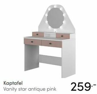 Baby & Tiener Kaptafel vanity star antique pink aanbieding