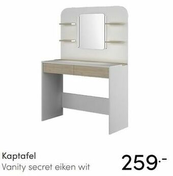 Baby & Tiener Kaptafel vanity secret eiken wit aanbieding