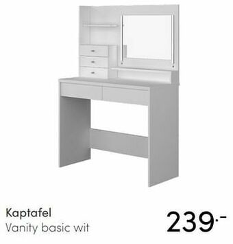 Baby & Tiener Kaptafel vanity basic wit aanbieding