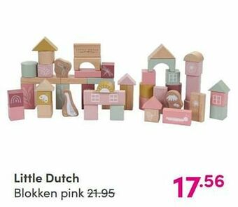 Baby & Tiener Little dutch blokken pink aanbieding